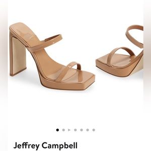 Jeffery Campbell Hustler Patent Nude Sandals size 7.5